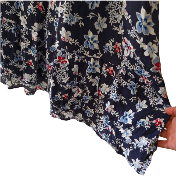 J. Jill New With Tags Women's Blue Floral V Neck Short Sleeve Maxi Dress 4X - Picture 5 of 11